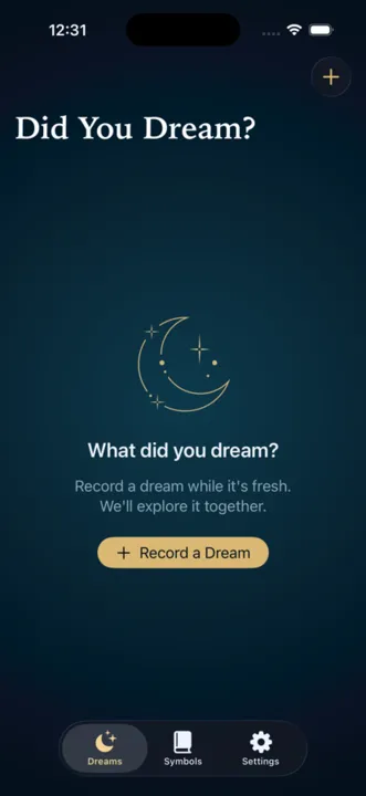 Did You Dream? home screen