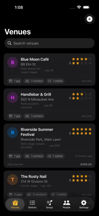 SoloAct venues